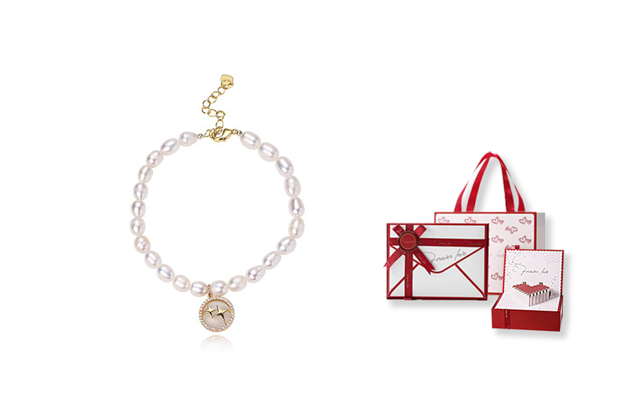 

Женское ожерелье WANLIACC, Pearl Star Bracelet + [Love Heart Gift Box]