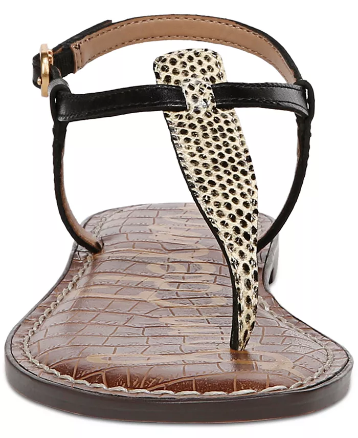 Женские босоножки Gigi на плоской подошве с Т-образным ремешком Sam Edelman, коричневый — фото 3