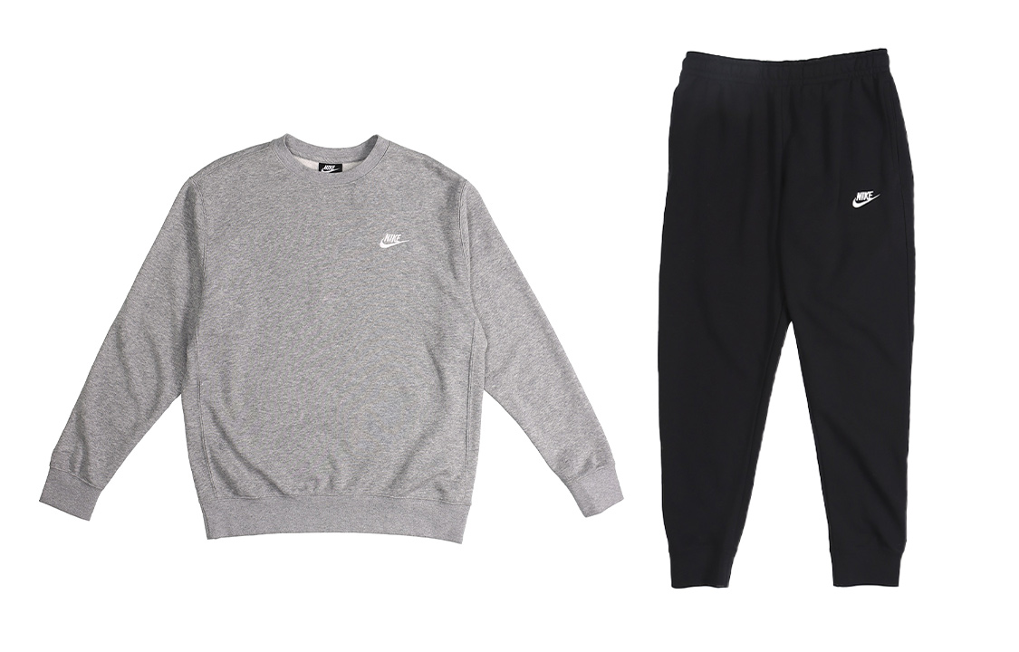 

Свитшот-сет мужской с круглым вырезом Moderate Nike, set (серый+черный)