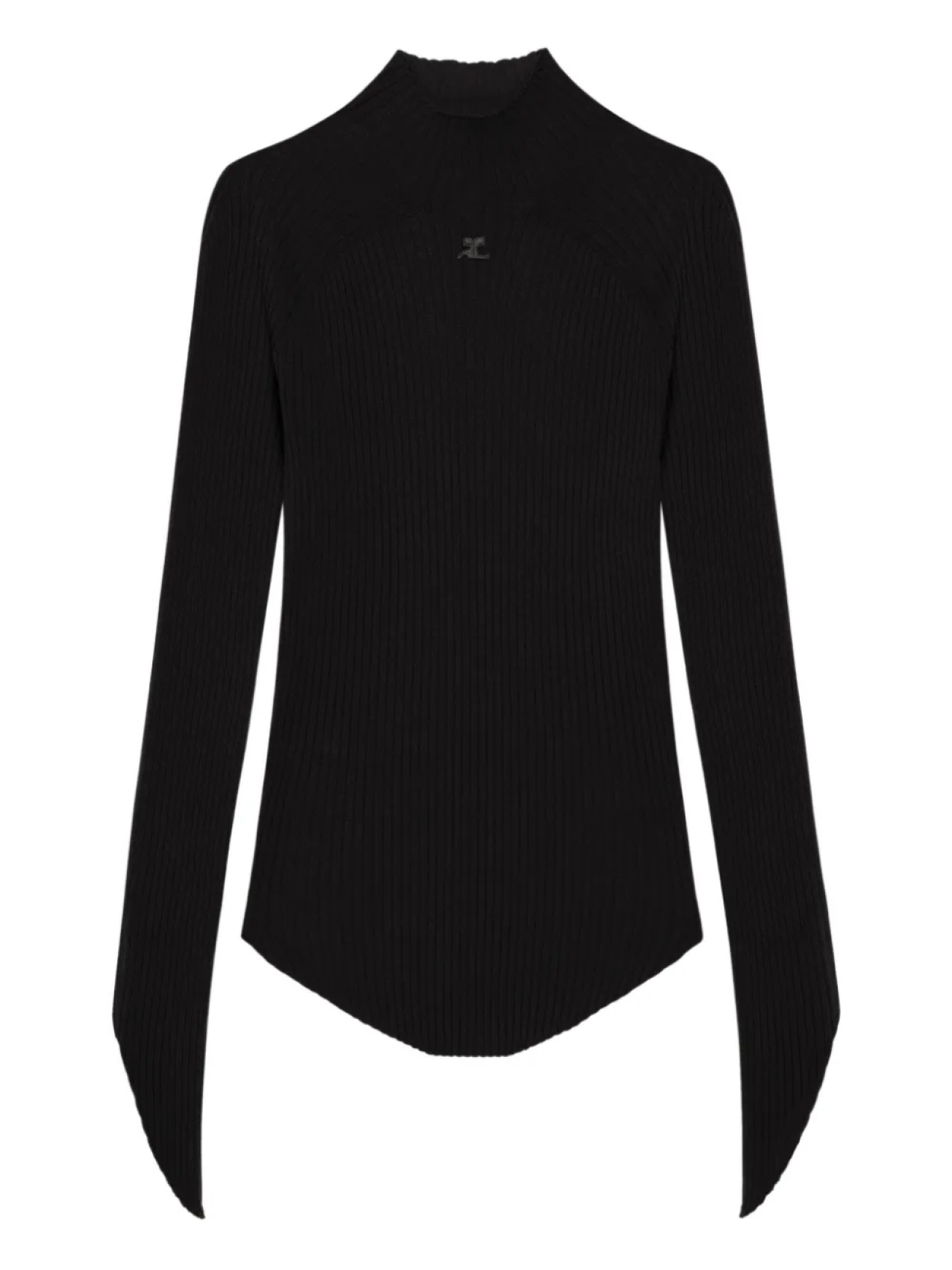 

Courrèges трикотажный топ с высоким воротником, черный