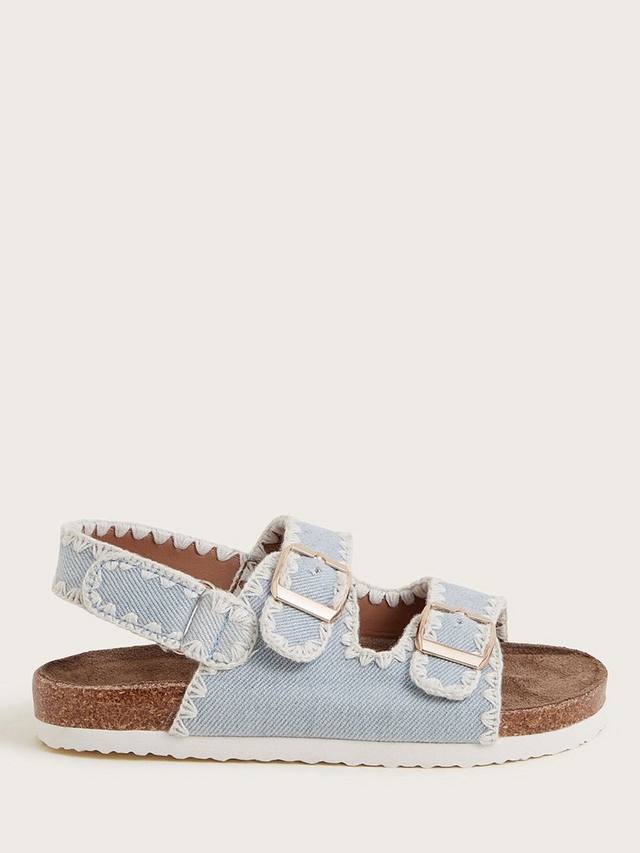 

Детские джинсовые сандалии с двойной пряжкой Monsoon, Blue