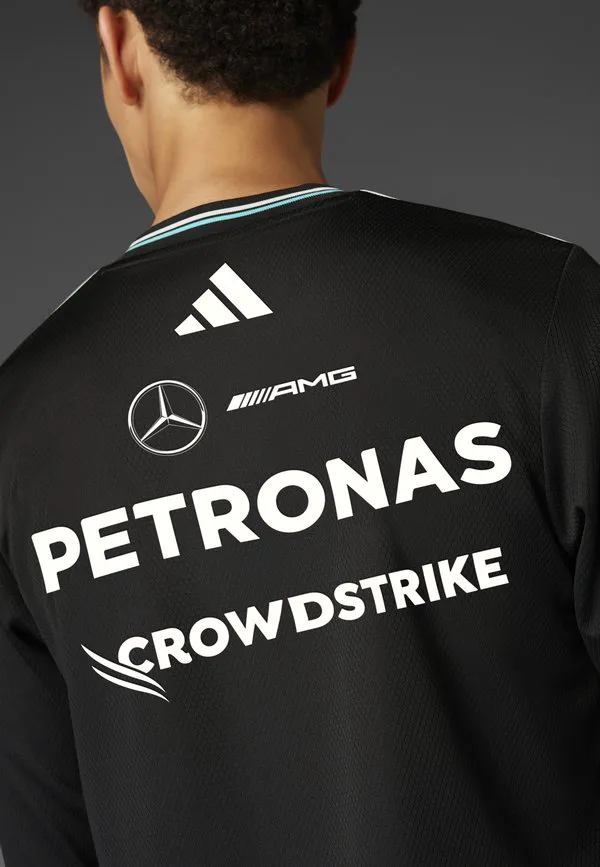 Mercedes amg petronas formula one team пилот, аутентичная футболка с длинным рукавом Adidas Originals, Black White — фото 3