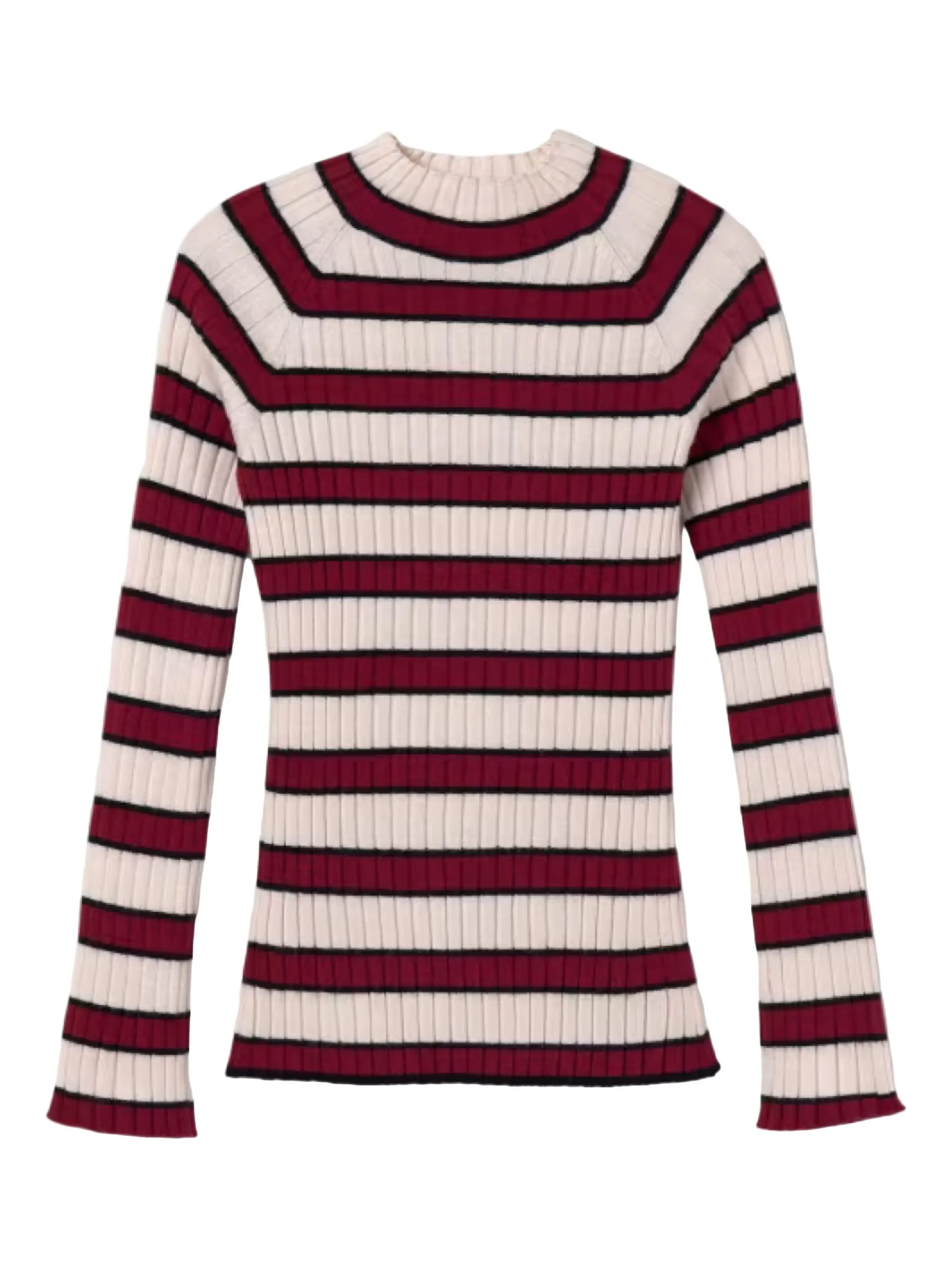 

Полосатый свитер с высоким воротником Mayoral, бежевый