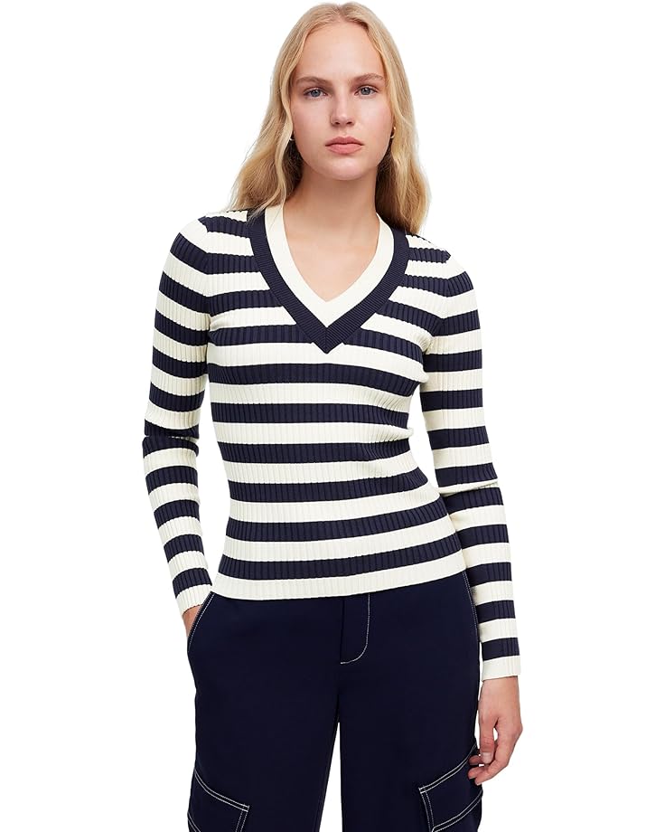 

Свитер Madewell Stripe V-Neck Arden Merino Stretch, цвет Navy Stripe