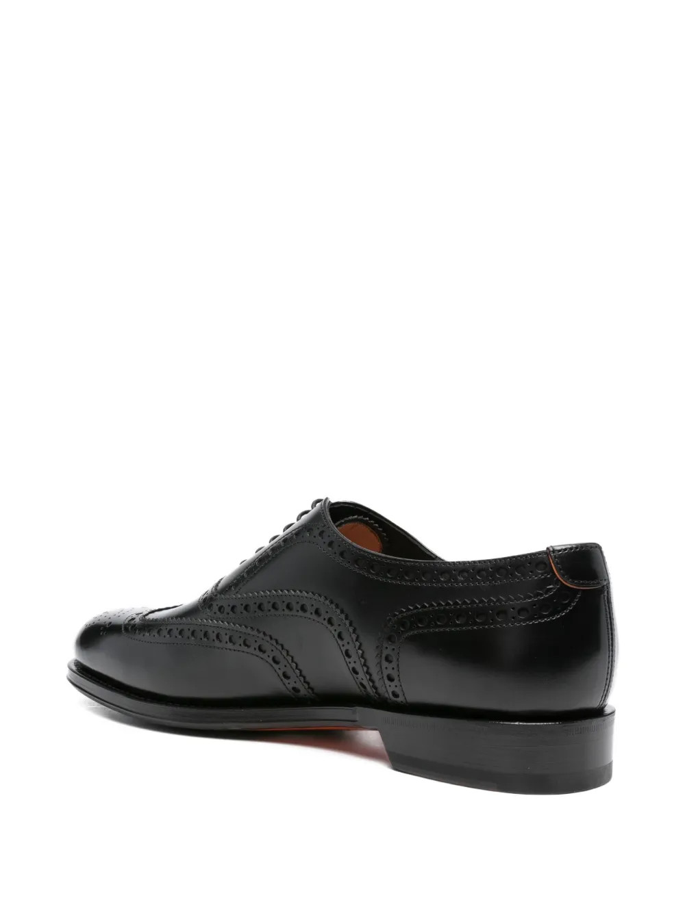 Туфли-оксфорды из перфорированной кожи Santoni, черный — фото 3