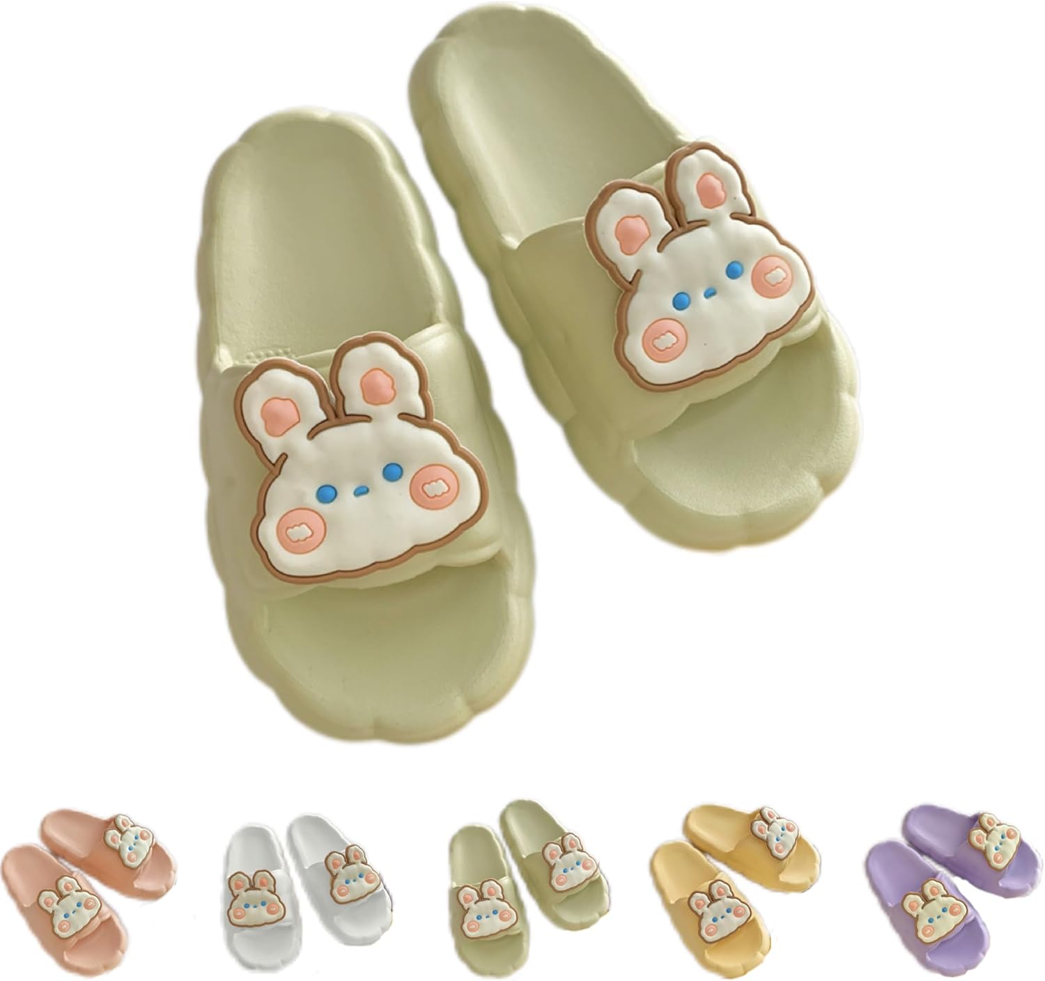 

Тапочки NTRUEML Bunny для девочек, летние мультяшные милые домашние, студенческие, для ванной, с противоскользящей подошвой, мужские шлепанцы, зеленый