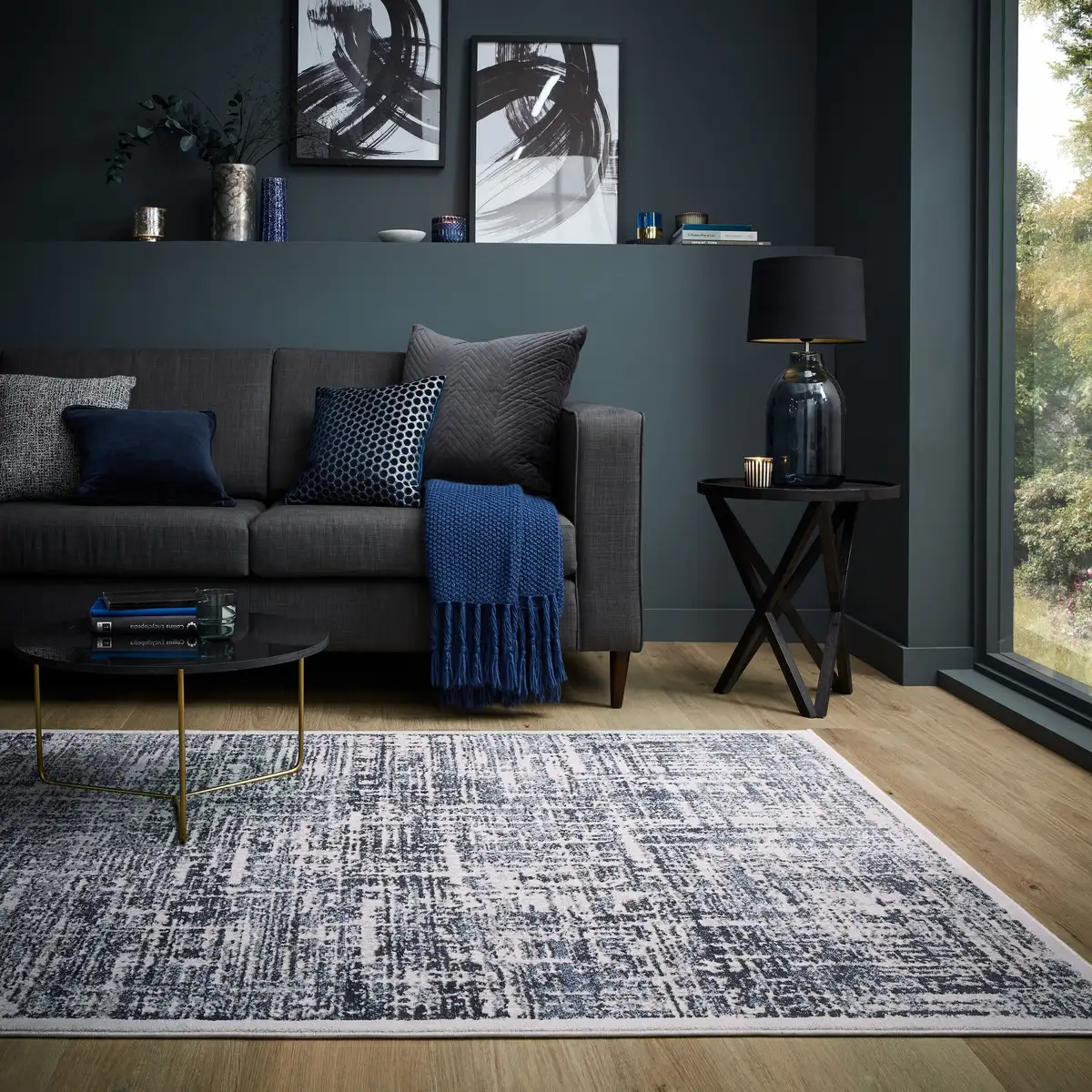 

Ковер FLAIR RUGS "Eris Trace", прямоугольный ковер с блестящим эффектом 120х170 см, синий