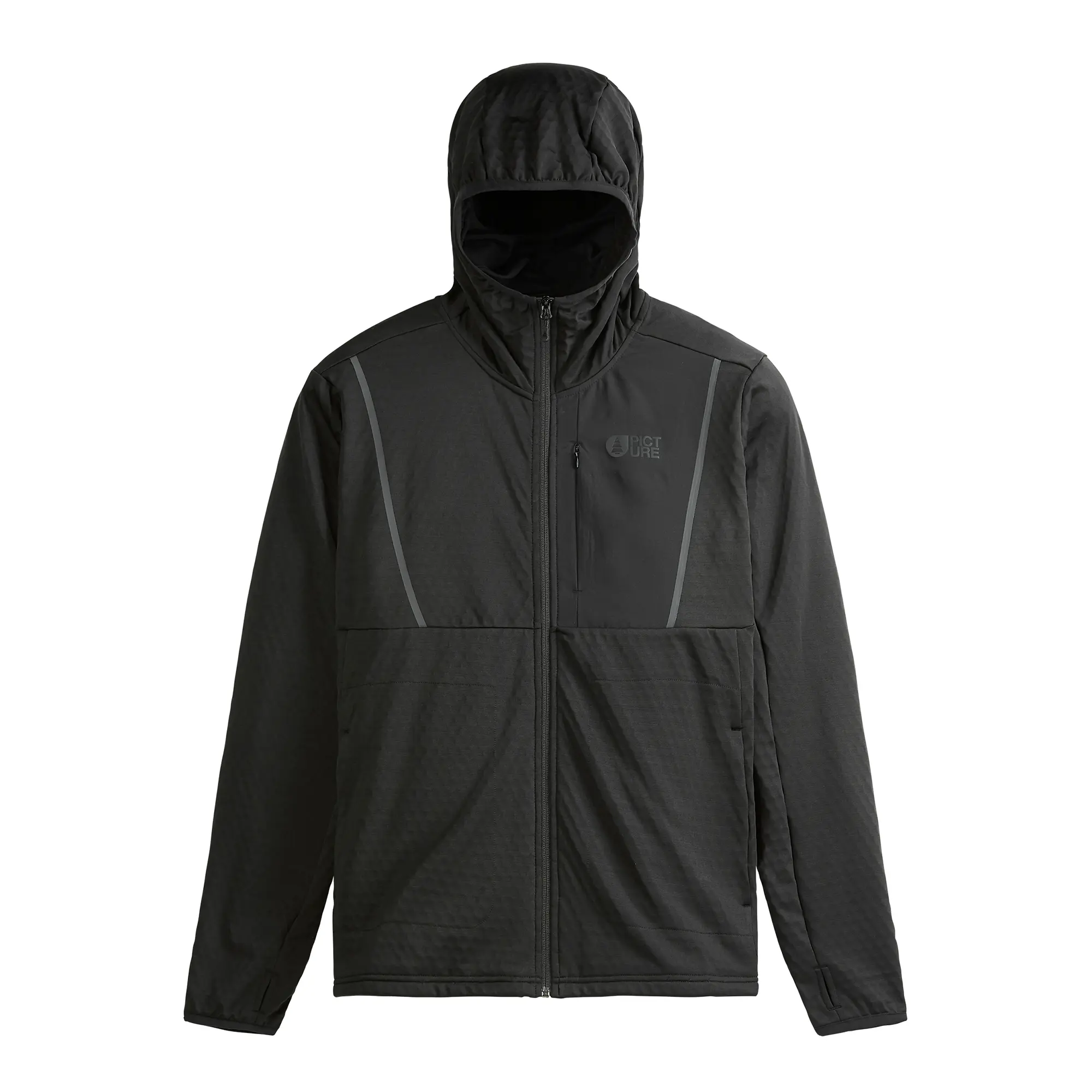 

Мужской флисовый пуловер с сетчатой передней застежкой-молнией Picture Organic Clothing, Black