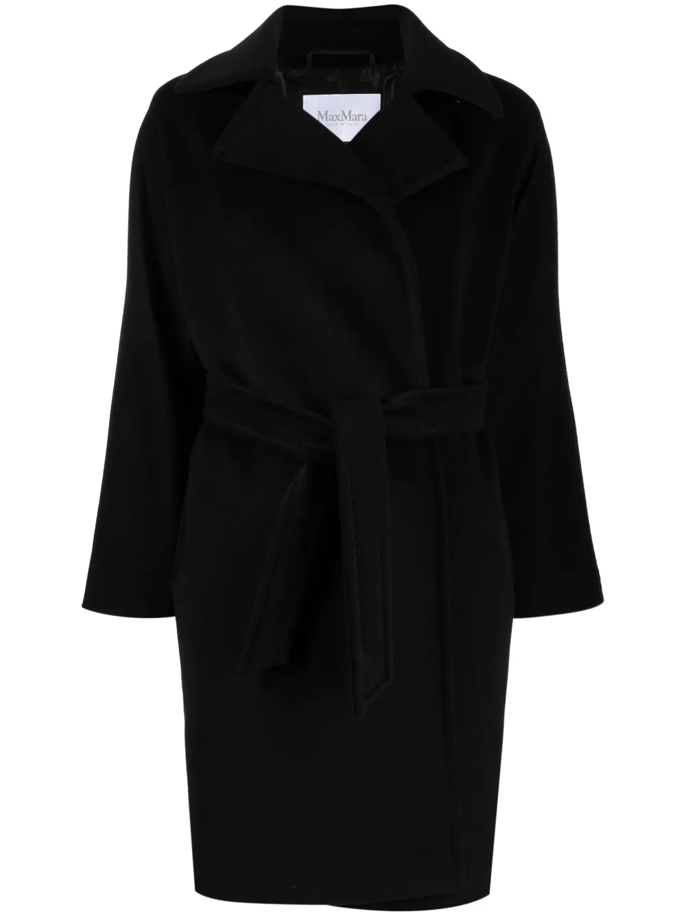

Пальто Estella из смеси девственной шерсти с поясом MAX MARA, черный
