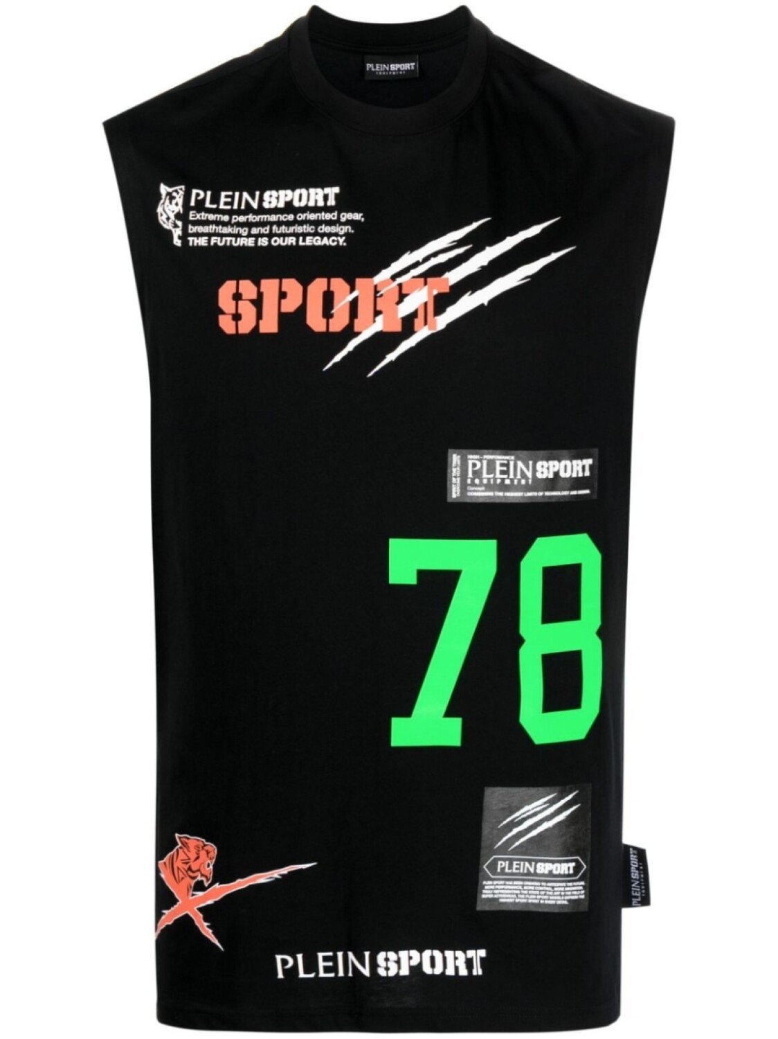 

Топ Multilogo без рукавов Plein Sport, черный