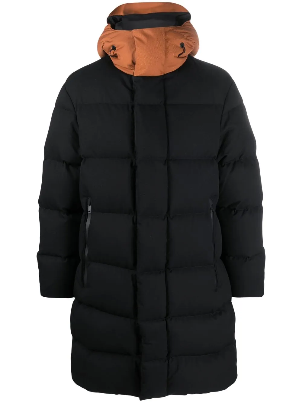 

Пуховик в двух тонах Zegna, черный