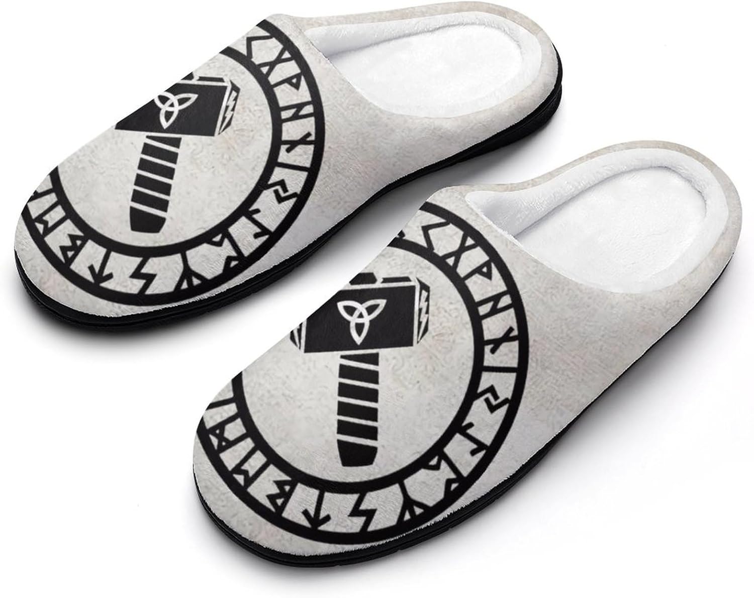 

Мужские тапочки эпохи викингов, зимние удобные, теплые, из хлопка, моющиеся, с нескользящей подкладкой и хлопковой подкладкой Yxhzyhy, Hammer of Thunder