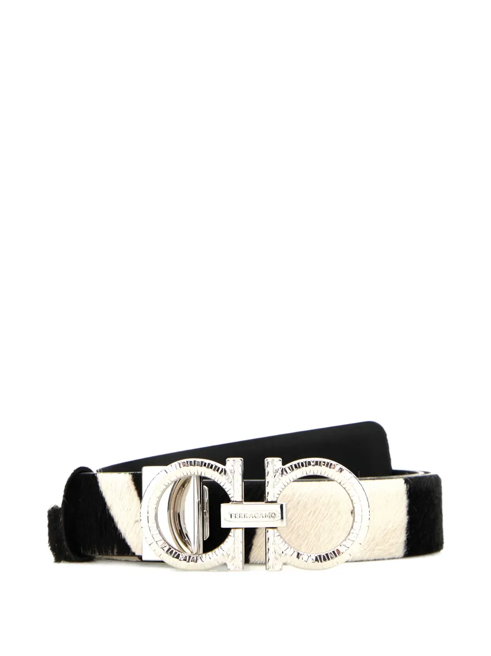 

Печатный двусторонний ремень Ferragamo, черный
