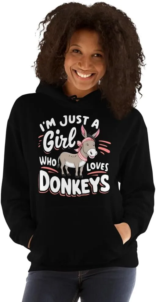 Толстовка для девушек, которые любят ослов I'm Just A Girl Who Loves Donkeys Generic, черный