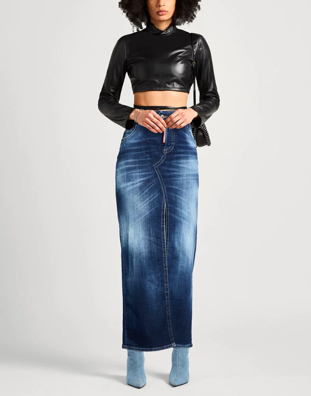 Юбка-карандаш джинсовая DSQUARED2 синяя — фото 2