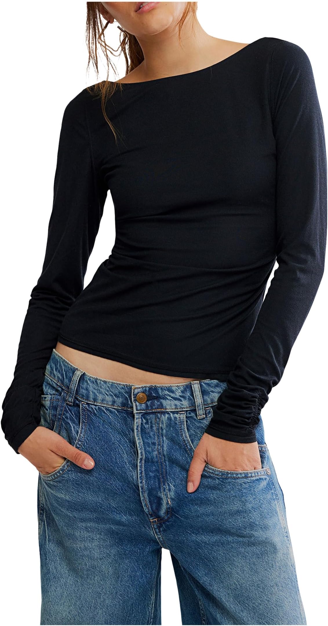 

Футболка Free People Riley Tee, черный