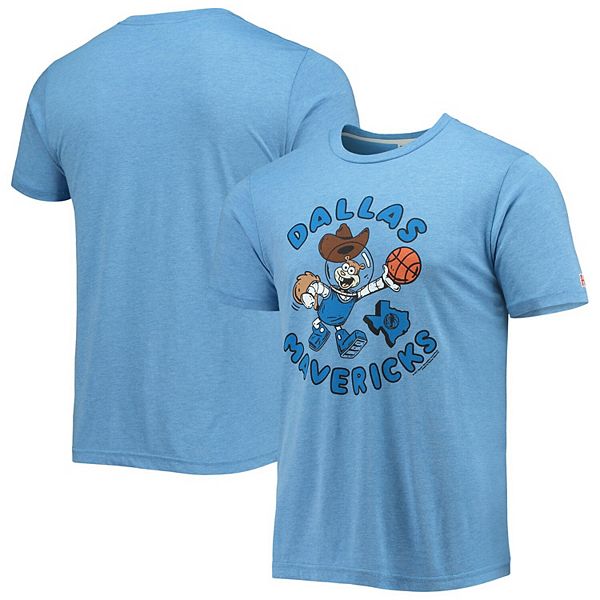 

Мужская футболка homage light blue dallas mavericks nba x spongebob collab tri-blend Unbranded
