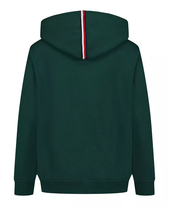 Детская толстовка с логотипом для малышей и мальчиков из мягкого флиса Tommy Hilfiger, зеленый — фото 2