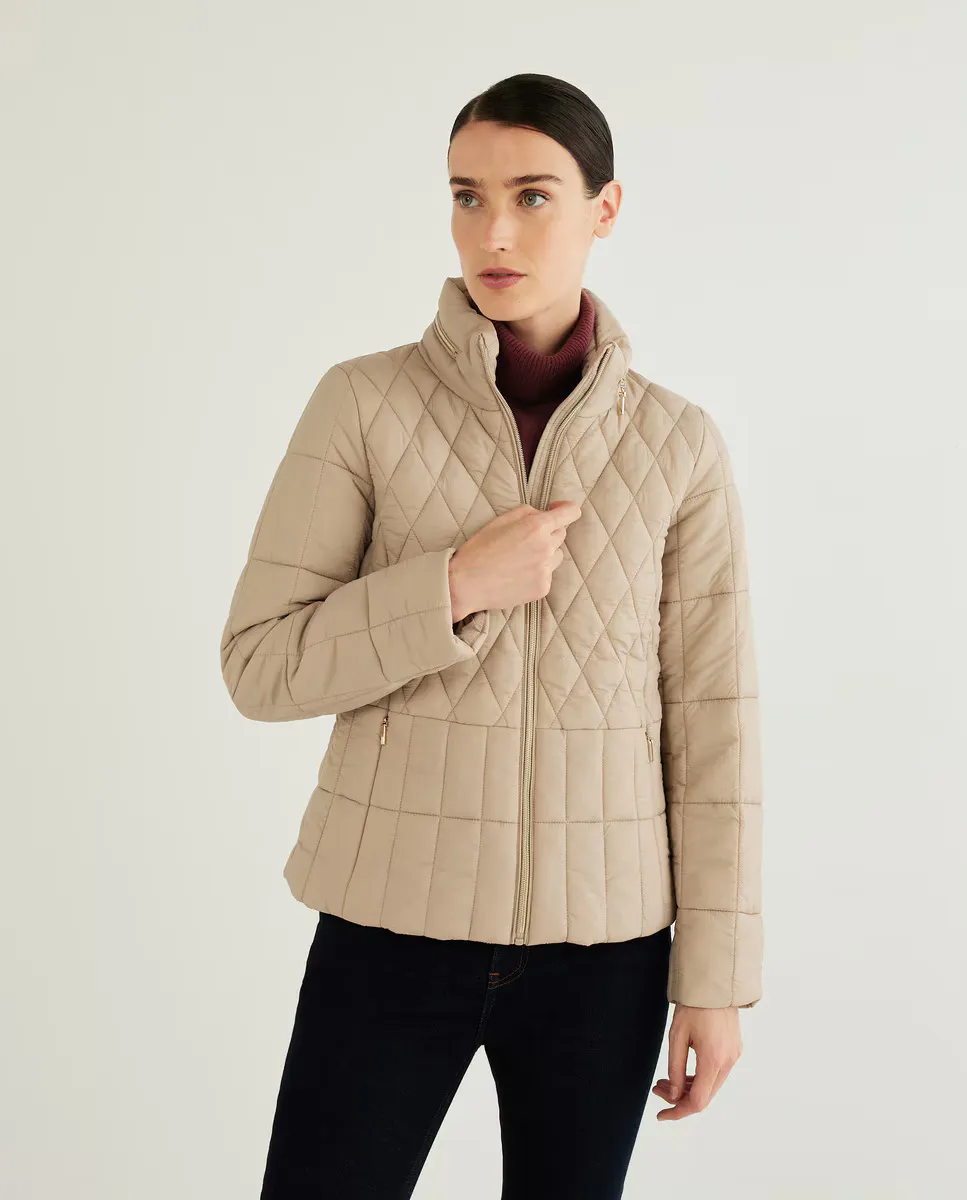 

Короткое сверхлегкое женское стеганое пальто Esprit Collection, цвет Topo