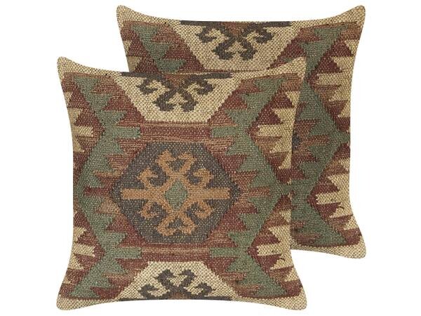 

Подушка Beliani 2 шт CUMBUM, 45x45x45 см цвет beige/braun/grün/multicolor/rot