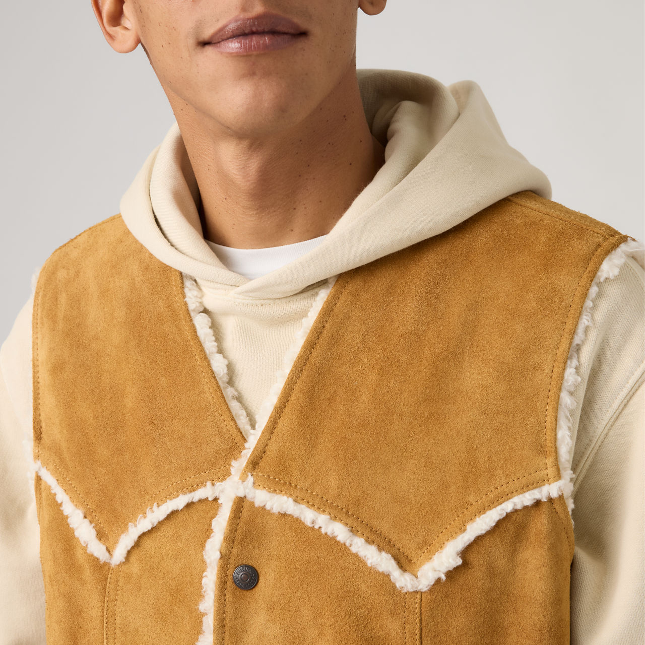 Жилет из замши в стиле вестерн Levi's, Evening Sun Vest - Brown — фото 3