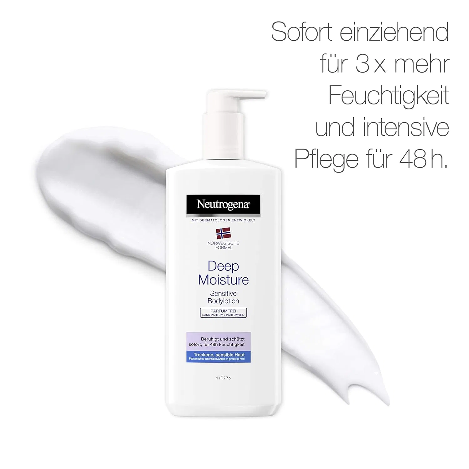 Набор лосьонов для тела Neutrogena Deep Moisture Sensitive без отдушек, 3 x 400 мл Neutrogena — фото 2