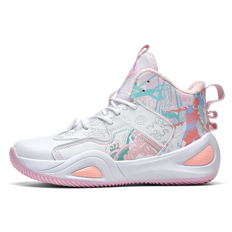 

SIMBA'S PRIDE Скользоустойчивые износостойкие легкие баскетбольные кроссовки унисекс M885 бело-розовые (с флисовой подкладкой), цвет M885 White Pink (Fleece-Lined)