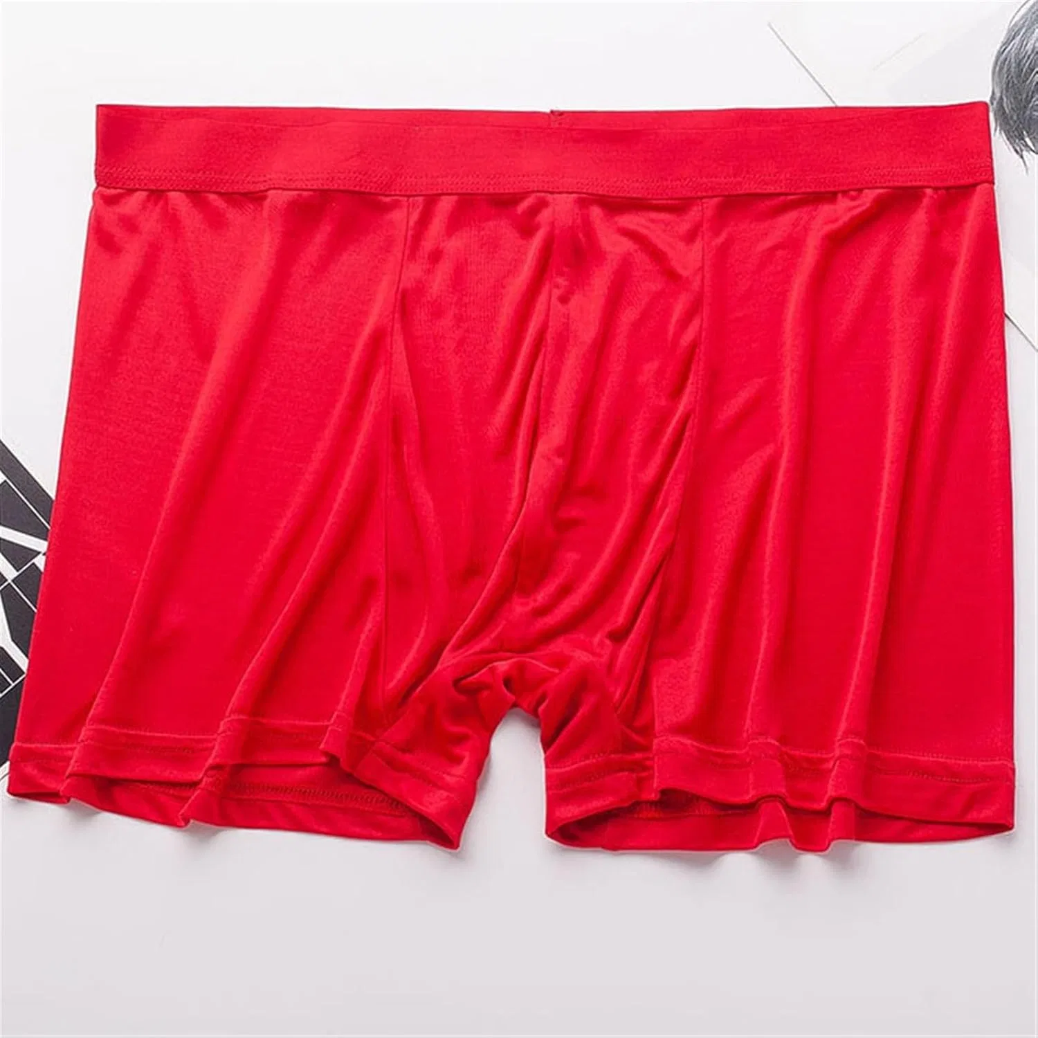 Боксеры шелковые Men's 100% Mulberry Silk Boxer Briefs Stretch Underwear Panties Mid Waist Shorts Thin Soft Breathable Daily Underpants, D — фото 3