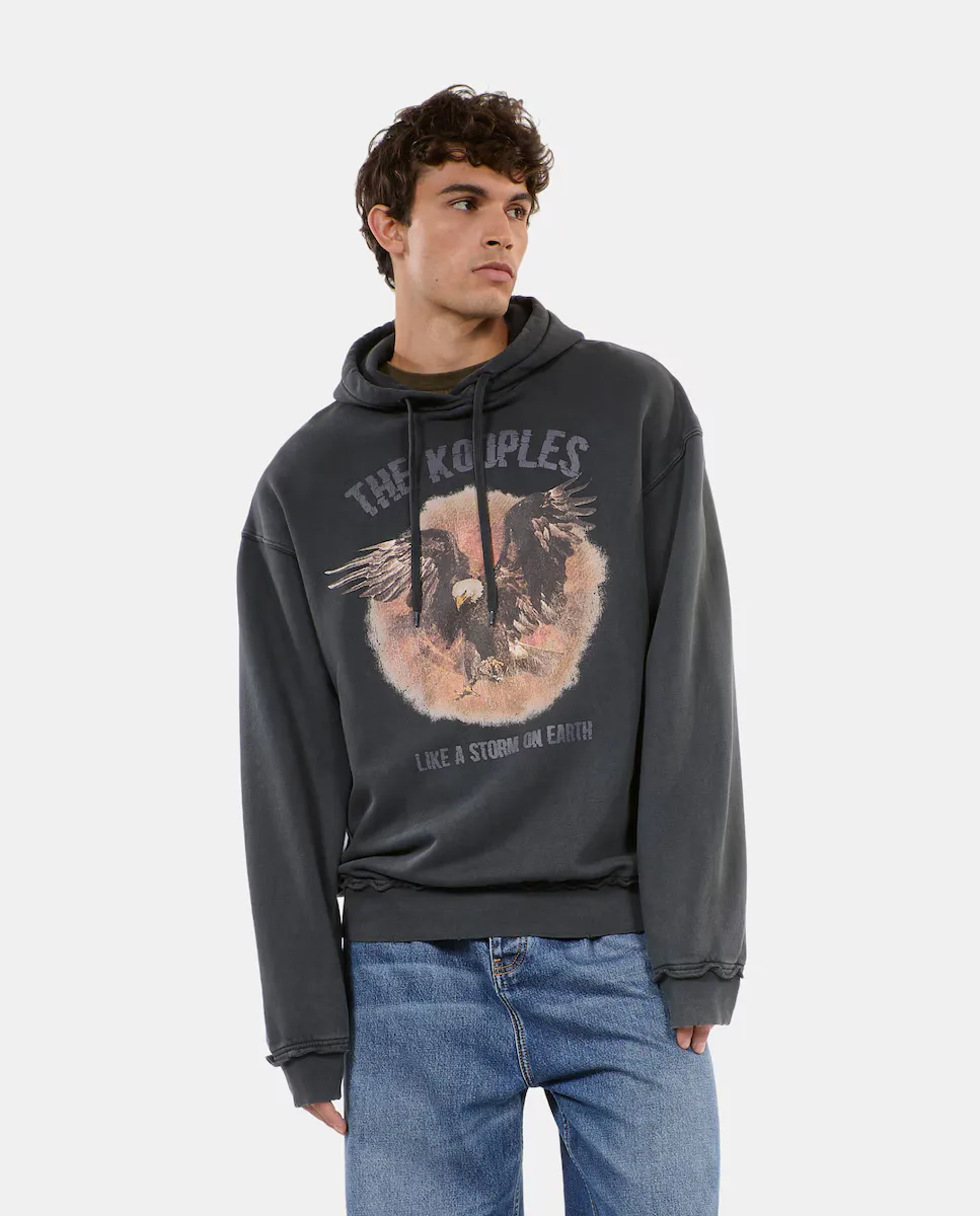 

Мужская толстовка с трафаретной печатью The Kooples, чёрный