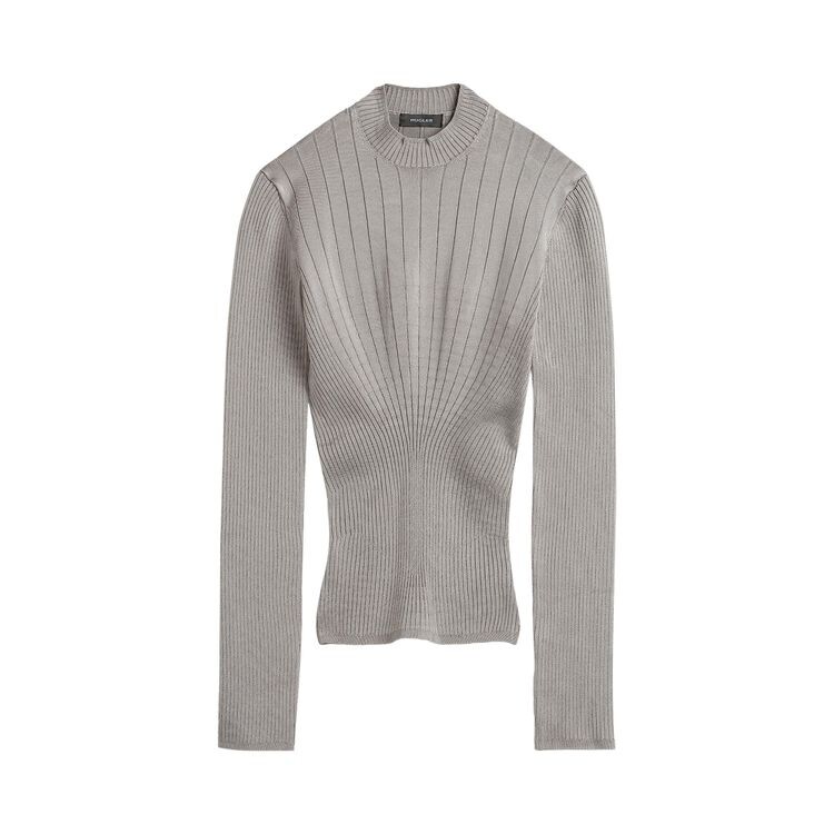 

Топ Mugler Sculpting Knit Top Grey Melange, серый