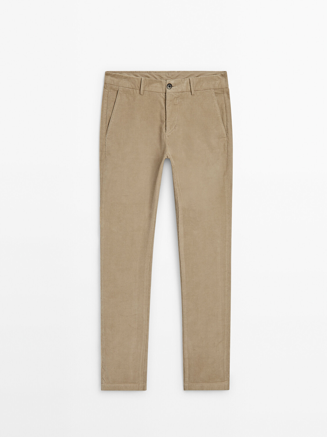 

Узкие вельветовые брюки Massimo Dutti, бежевый