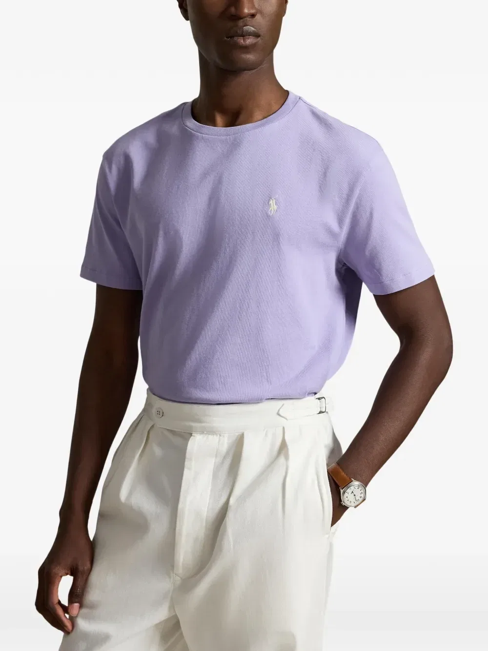 Футболка с вышивкой Pony POLO RALPH LAUREN, фиолетовый — фото 3