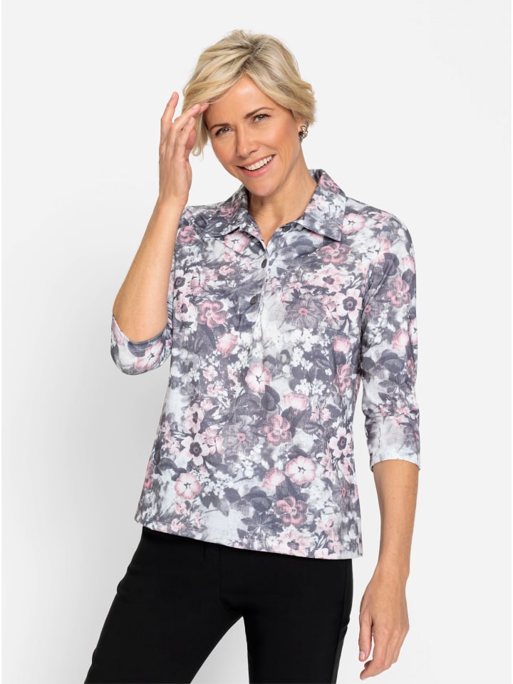 

Рубашка-поло цвета экрю с принтом пыльной розы WITT WEIDEN