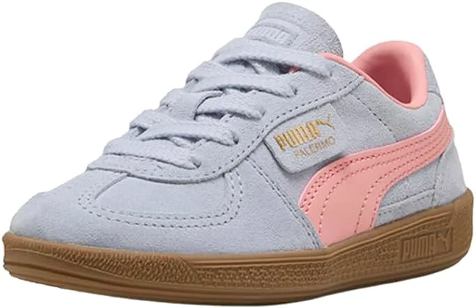 Детские кроссовки PUMA Palermo на шнуровке для мальчиков, повседневные - розовые, розовый — фото 2