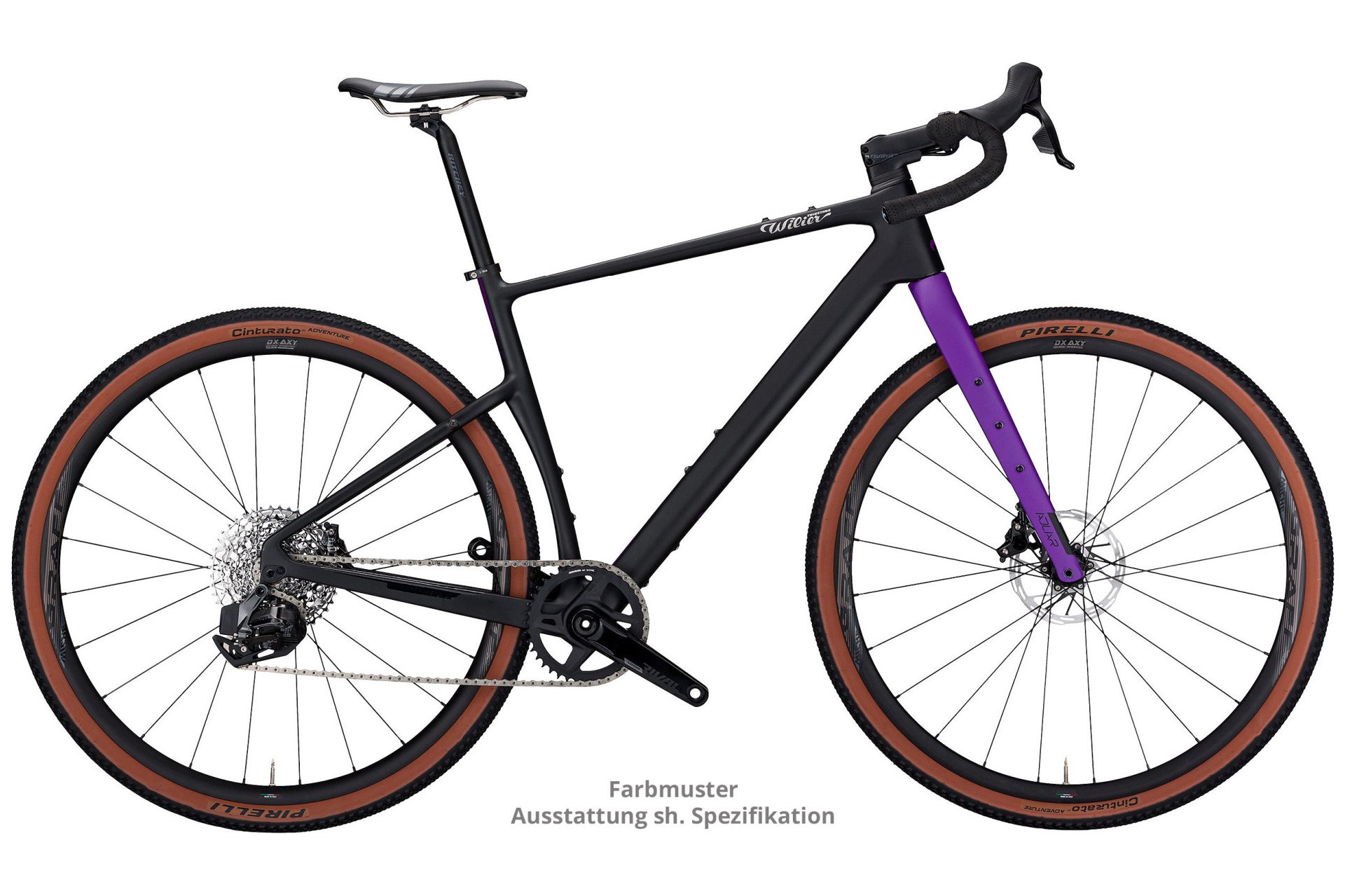 

Гравийный велосипед Wilier Adlar - grx 1x11 - contact - 28 дюймов - diamant, schwarz | black purple matt