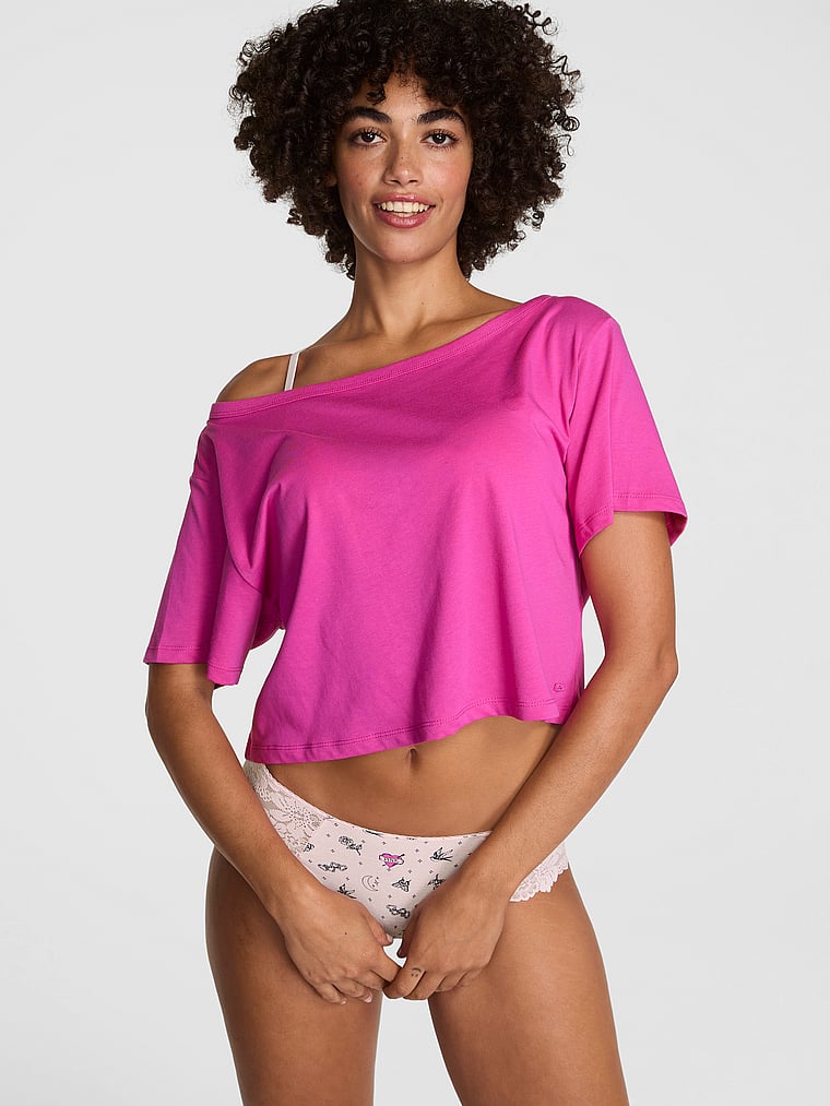 

Укороченная свободная ночная рубашка Pink, розовый
