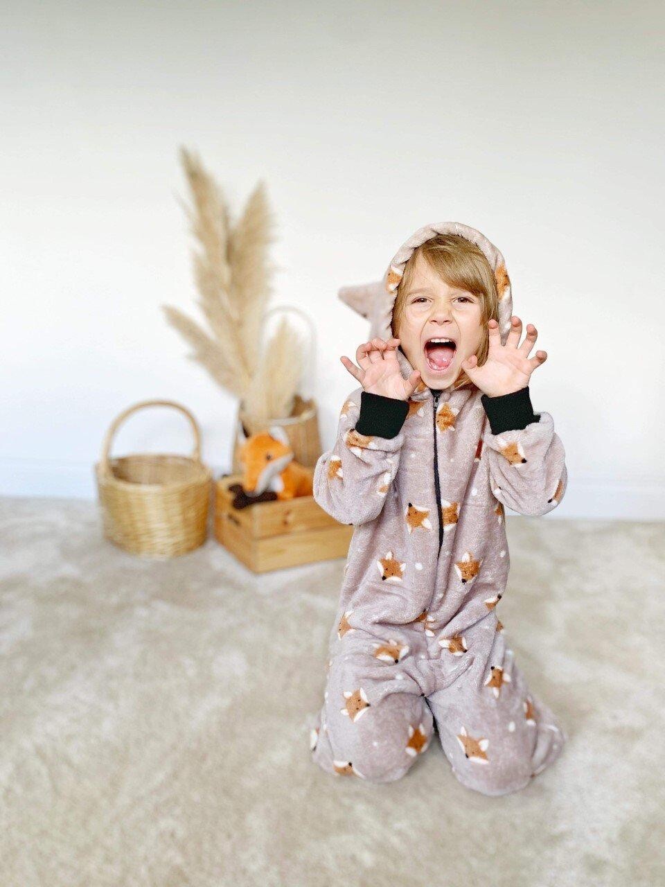 

Комбинезон из супермягкого флиса Cute Fox Mink Бежевого цвета Fox In A Box, бежевый