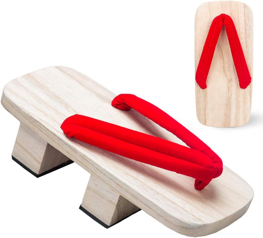 

Ez-sofei Men Японские традиционные деревянные сандалии Гета для косплея, красный