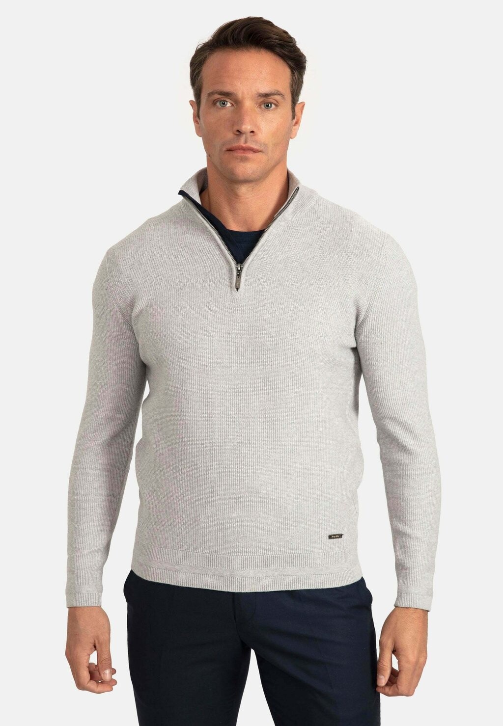 

Свитер Arm Patched Half Jacey Quinn, цвет grey melange