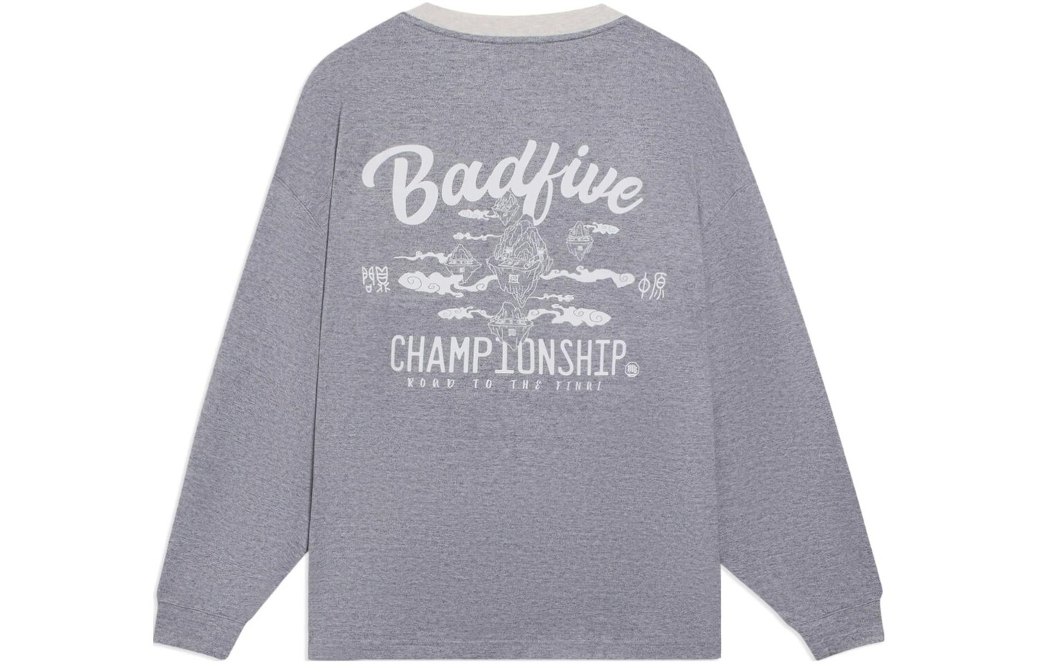 

Футболка Badfive унисекс, средний цвет, серый меланж Lining, серый