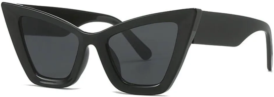 

Винтажные солнцезащитные очки «кошачий глаз» с большим бантом для женщин, большие солнцезащитные очки для мужчин, полосатый принт, хип-хоп generic, Black Gray