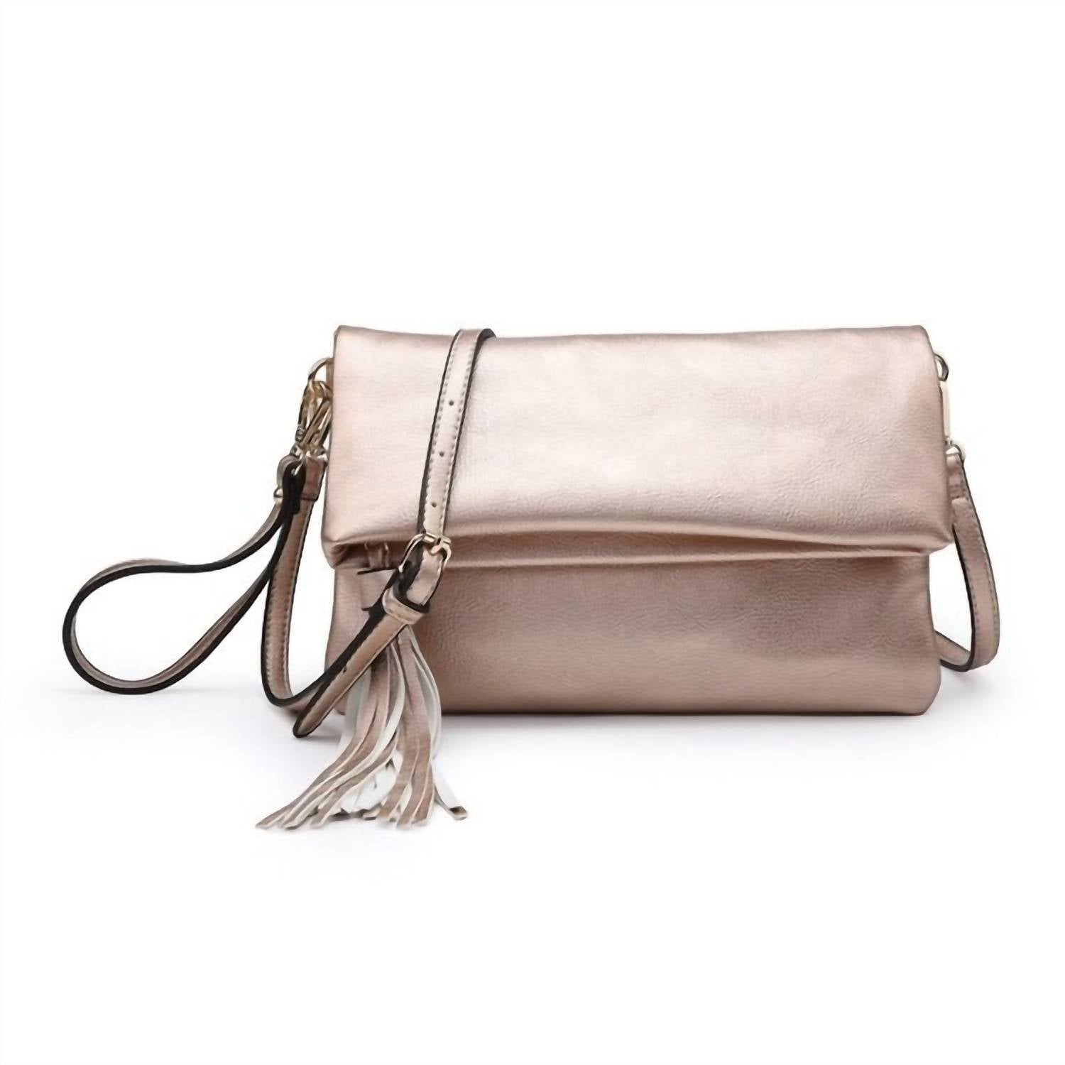 

Сумка-клатч Austin Flapover Tassel Crossbody/Clutch из розового золота Jen & Co.