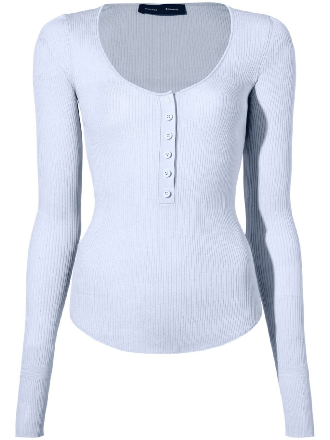

Шелковая рубашка Henley Proenza Schouler, синий