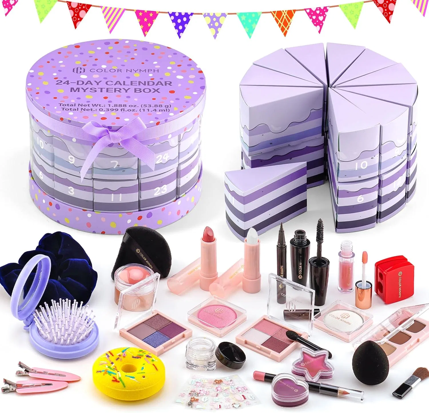 Набор косметики Color Nymph Make Advent Calendar 2025, 24 предмета, фиолетовый