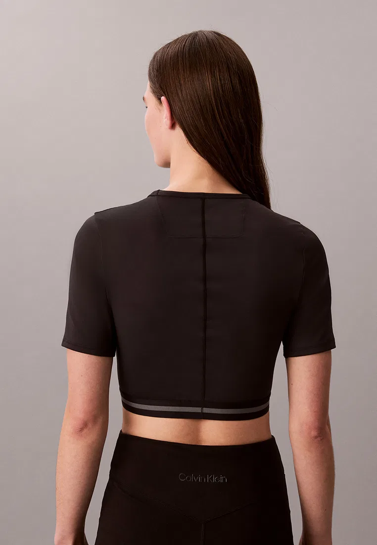 Футболка спортивная, укороченная, быстросохнущая, Calvin Klein Sport, черный — фото 2