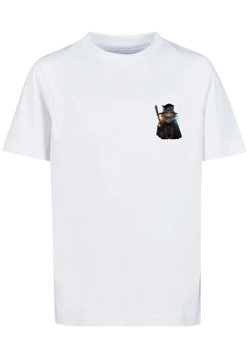 

F4NT4STIC Футболка "Wizard Cat UNISEX TEE", принт, белый