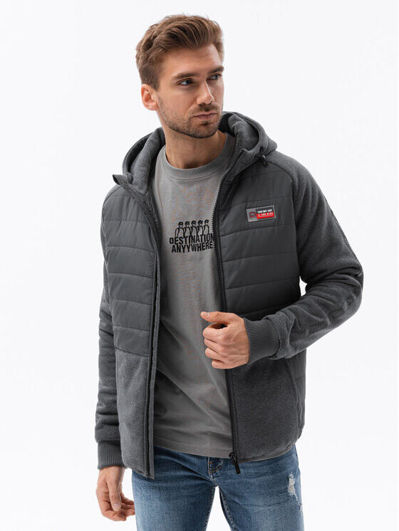 

Пуховик regular fit Ombre, серый