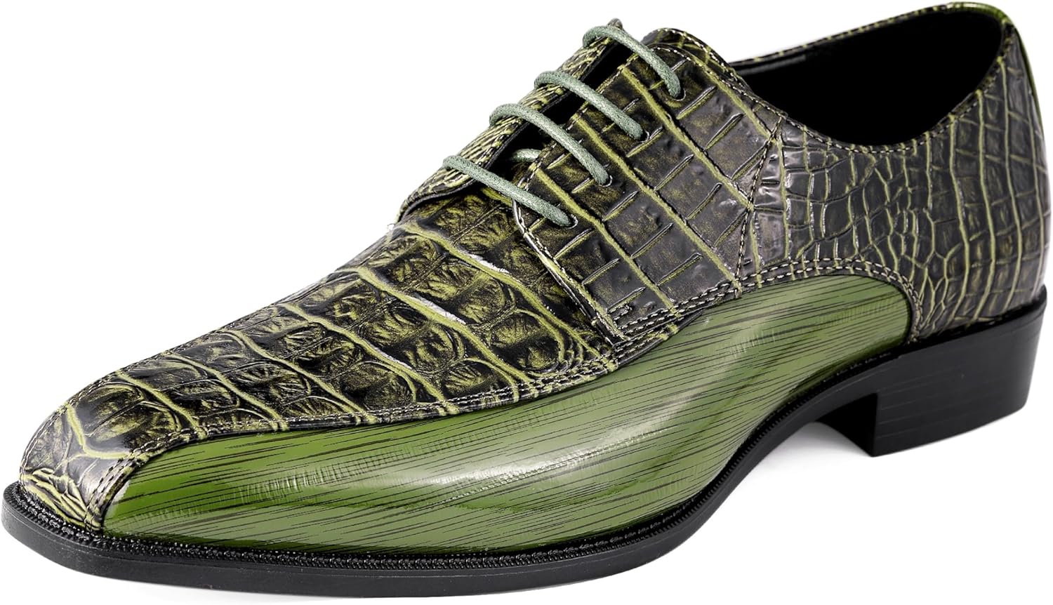 

Мужские классические туфли Amali Harvey Fashion с крокодиловой кожей, Olive