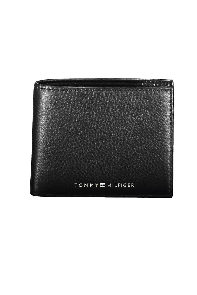 

Черный кожаный мужской кошелек Tommy Hilfiger