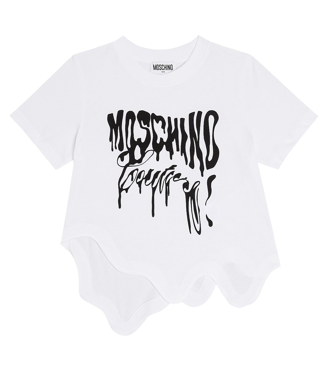 

Хлопковая футболка с принтом Moschino Kids, белый